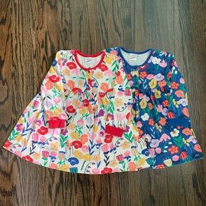 (SOLD) 2 Hanna andersson floral dresses 100cm 4t